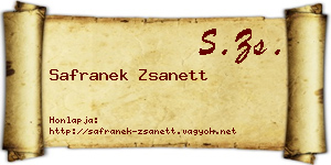 Safranek Zsanett névjegykártya